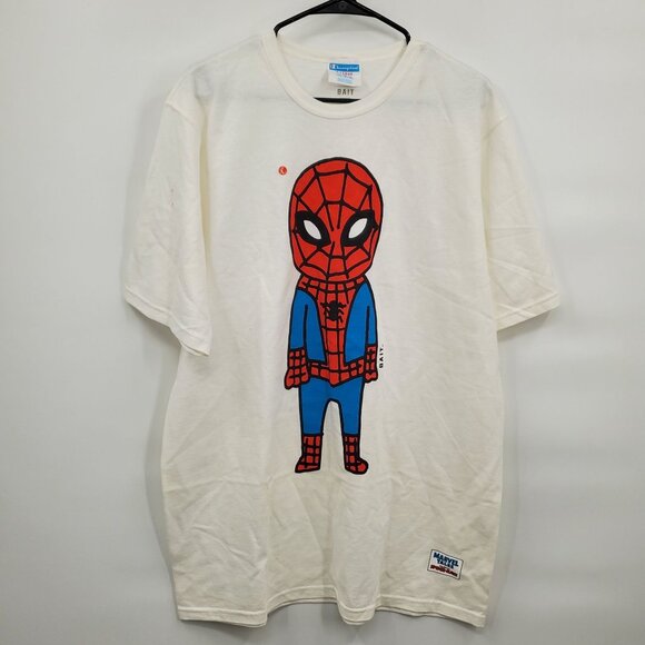 Marvel X BAIT X Champion Amazing Spiderman Doodle Tee Shirt Top Men Size XL NWOT - Picture 1 of 12